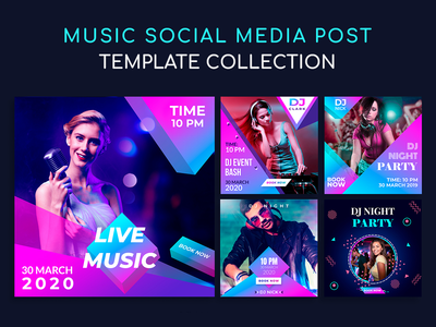 音乐派对社交媒体帖子合集(Music party social media post collection)