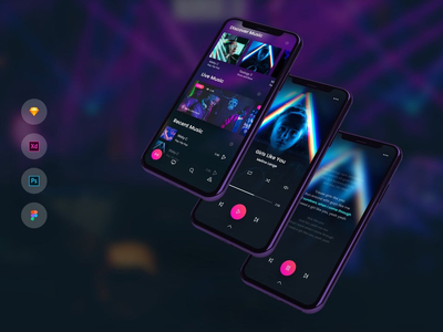 带有歌词移动 UI 套件的音乐播放器(Music Player with Lyrics Mobile UI Kit)
