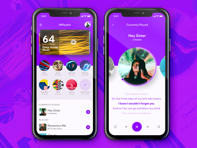 音乐播放器应用程序屏幕设计理念(Music Player App Screen Design Concept)