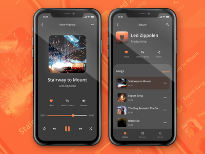 音乐播放器应用程序屏幕设计理念(Music Player App Screen Design Concept)