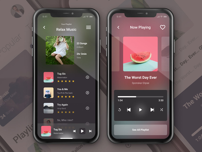 音乐播放器应用程序屏幕设计理念(Music Player App Screen Design Concept)