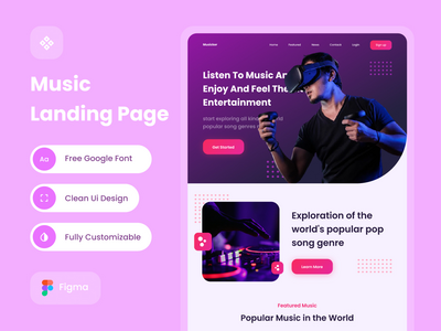 音乐科尔登陆页面设计(music coll Landing Page design)