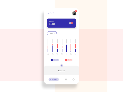 支付应用程序的我的卡片屏幕(My cards screen for payment app)