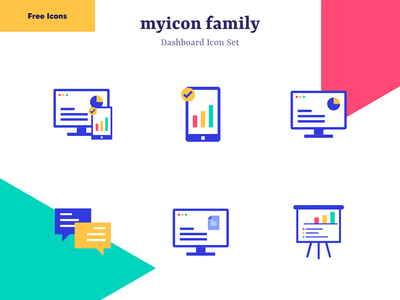 仪表板图标集麦康(Dashboard Icon Set Free | Myicon)