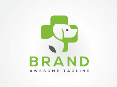 标志制造商医疗十字架和狗标志(Logo Maker Medical Cross & Dog Logo)