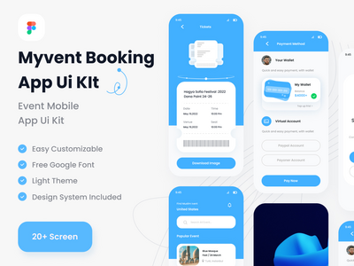 Myvent- event Booking app ui Kits Premium(Myvent- event Booking app ui Kits Premium)