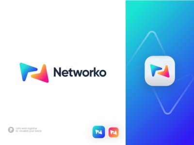 数字机构徽标-数字营销徽标-N 字母徽标(Digital agency logo - Digital marketing logo - N letter logo)