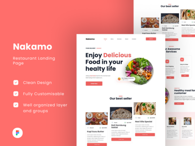 餐厅登陆页面 - Nakamo(Restaurant Landing Page - Nakamo)