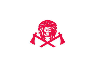 美国原住民交叉战斧吉祥物(Native American Crossed Tomahawk Mascot)