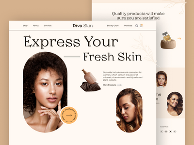 自然美容店网页设计(Natural Beauty Shop Webpage Design)