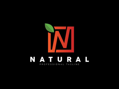 自然 N 字母徽标(Natural N Letter Logo)