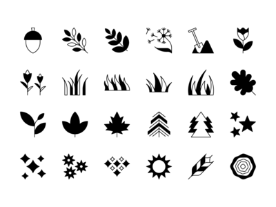 24 自然和户外图标(24 Nature and Outdoors icons)