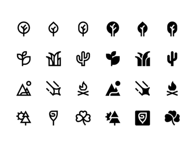 38 自然和户外图标，第 2 卷(38 Nature and Outdoors Icons, vol.2)