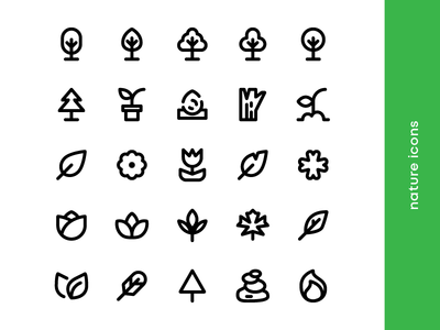 自然图标集矢量(Nature icon set vector)