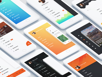 社交应用侧边栏(Social App Sidebar)