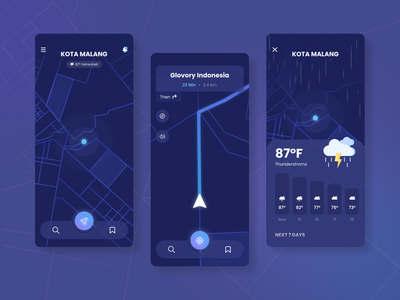 导航地图应用程序简单的暗模式(Navigation Map Apps Simple Dark Mode)