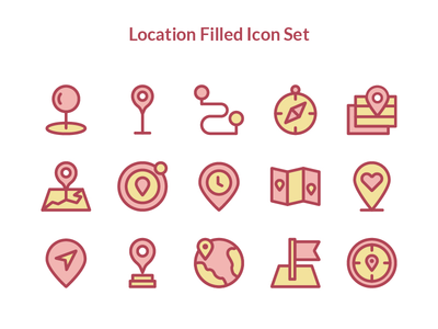 安装位置图标集2(Location Filled Icon Set 2)