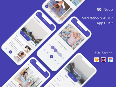 Neco - 冥想和 ASMR 应用程序 UI 套件(Neco - Meditation and ASMR App Ui Kit)