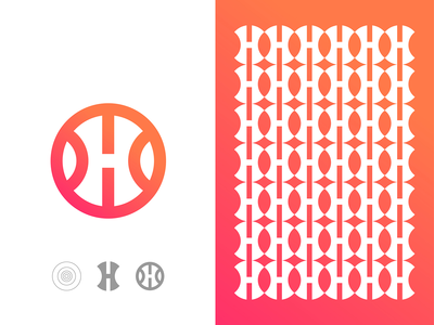 负空间字母 H 应用程序徽标、图案(Negative Space Letter H app logo, Pattern)