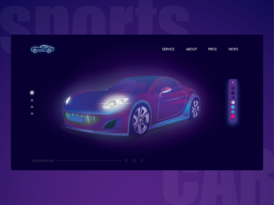 霓虹车登陆页面(Neon car Landing Page)