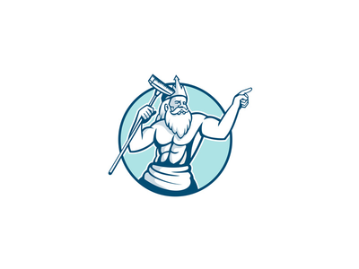 海王星控股泳池磨砂吉祥物(Neptune Holding Pool Scrub Mascot)