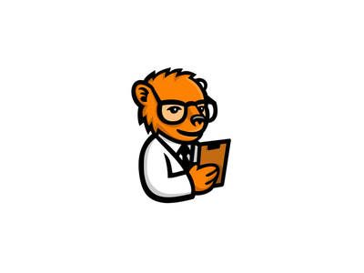 书呆子熊科学家吉祥物(Nerdy Bear Scientist Mascot)