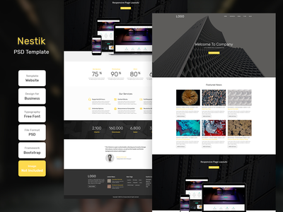 Nestik商业主页PSD网页模板(Nestik Business Homepage PSD Web Template)