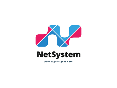 网络系统矢量标志设计模板(Net System Vector Logo Design Template)