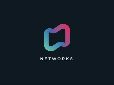网络 N 字母标志设计(Networks N Letter Logo Design)
