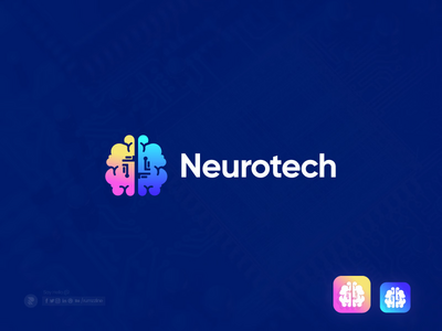 现代科技标志-标志设计模板-现代大脑标志-创新标志(modern tech logo - logo design template - modern brain logo - innovation logo)