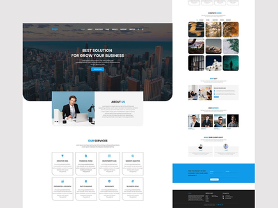商业机构登陆页面网页模板设计(business agency landing page web template design)