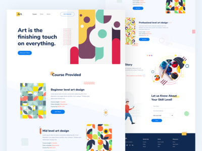 艺术学校登陆页面 - 免费资源(Art school landingpage - Free resources)