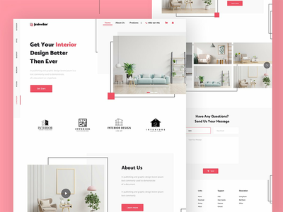 室内 - 室内设计登陆页面。(Interior - Interior design landing page.)