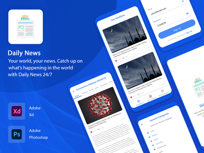 新闻 App UI/UX 设计(News App UI/UX Design)