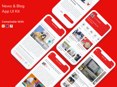新闻和博客应用程序 UI 套件(News & Blog App UI Kit)