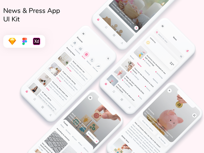 新闻和新闻应用程序 UI 套件(News & Press App UI Kit)
