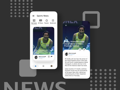 体育新闻应用概念(sports news app concept)