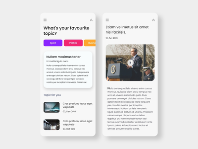 新闻文章应用程序 - UI 套件(News article app - UI Kits)