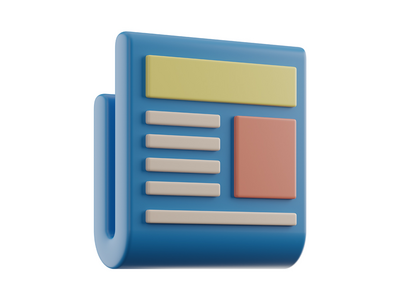 报纸 3D 图标(Newspaper 3D Icon)