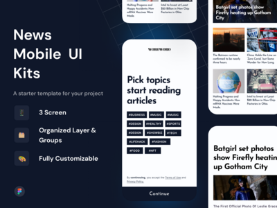 新闻 移动 UI 套件(News Mobile UI Kits)