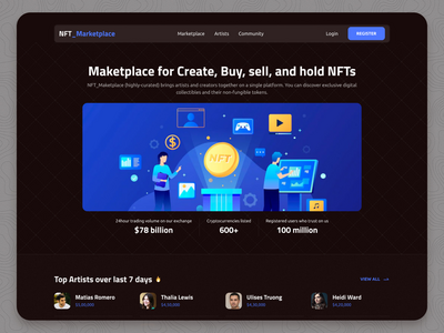 NFT Marketplace - 登陆页面设计(NFT Marketplace - Landing page design)