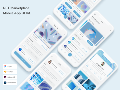 NFT Marketplace 移动应用 UI 套件(NFT Marketplace Mobile App UI Kit)
