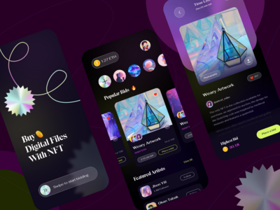 NFT Marketplace 移动应用程序 UI(NFT Marketplace Mobile App UI)