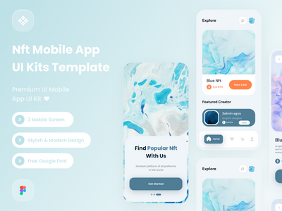清洁 Nft 移动应用程序设计(Clean Nft Mobile Apps design)