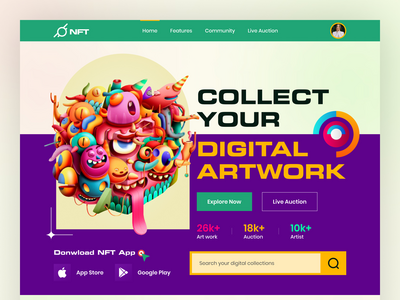 NFT 数字艺术品登陆页面(NFT Digital Artwork Landing Page)