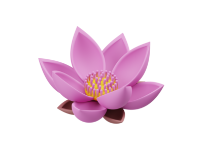 莲花 3d 渲染插图(Lotus 3D Render Illustration)
