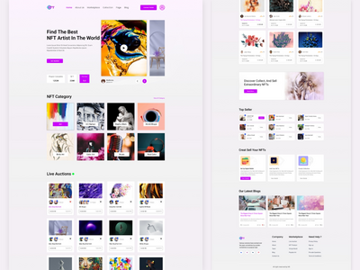 NFT 网站、数字产品登陆页面模板设计(NFT Website, Digital Products Landing Page Template Design)