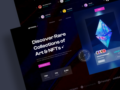 NFTPOOL - NFT 市场登陆 UI(NFTPOOL - NFT Marketplace Landing UI)