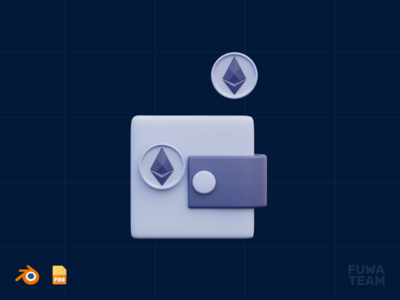 NFT 钱包 - 3D NFT 插图（正面）(NFT Wallet - 3D NFT illustration (front))