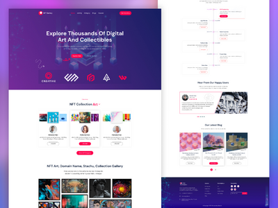 NFT 网站和数字艺术登陆页面模板设计(NFT Website & Digital Arts Landing Page Template Designs)